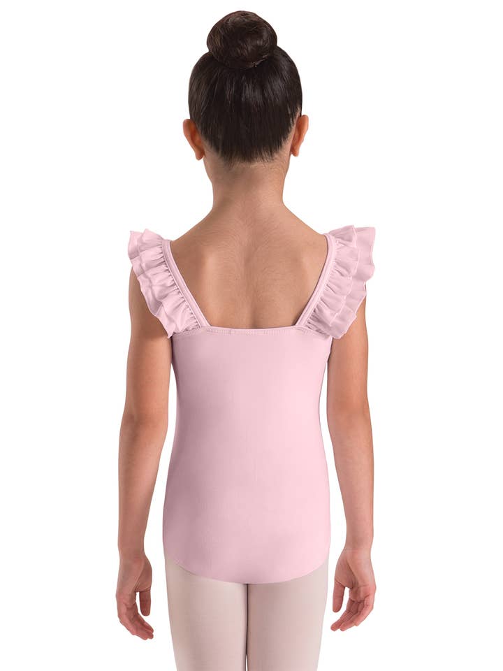 Light Pink SilkSkyn Double Ruffle Bandeau Leotard for wholesale on Faire