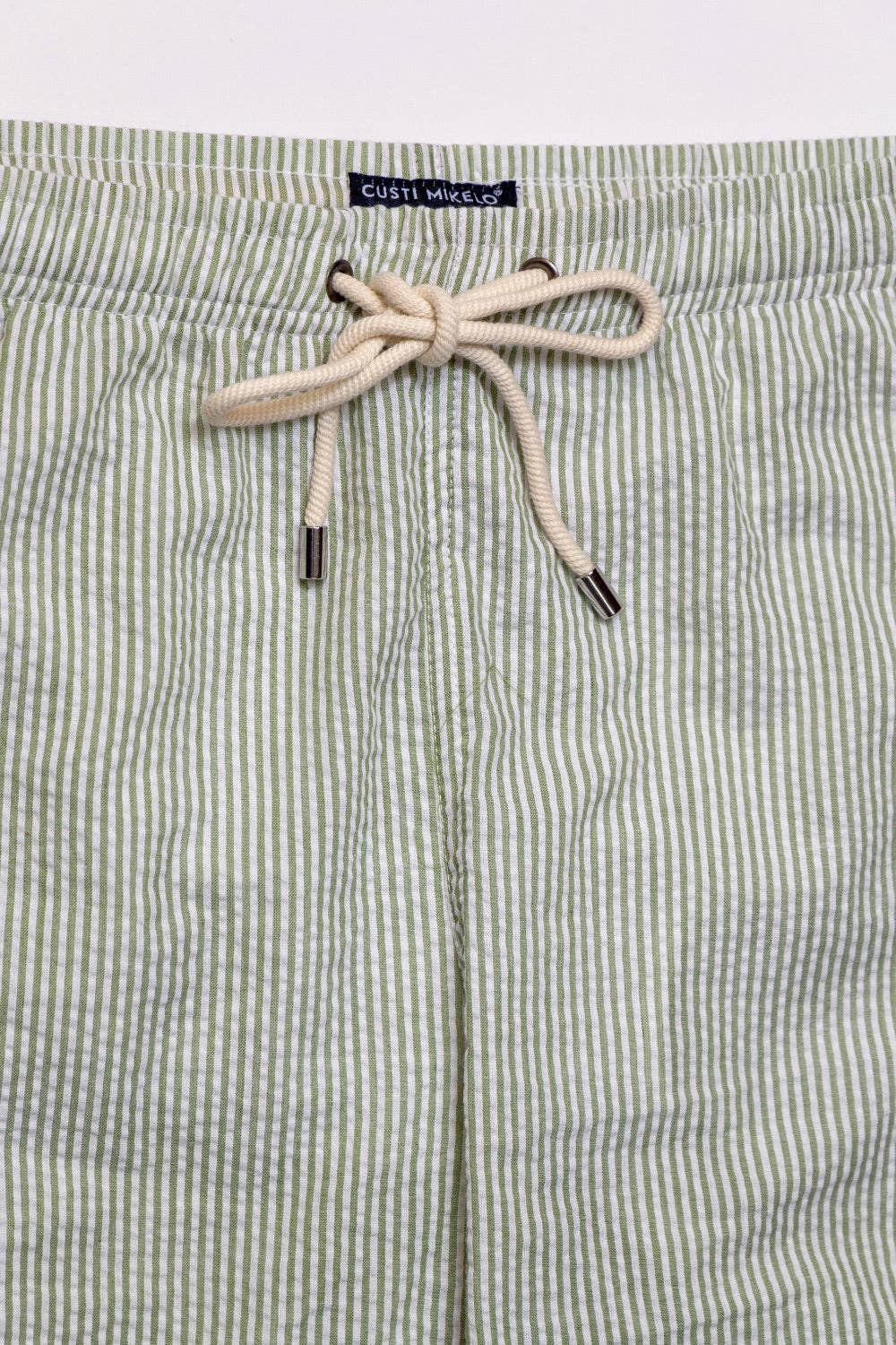 Custi Mikelo: Men's Clothing & Christmas Gifts – Engroshandel Badeshorts – Mænd – Grøn Seersucker Badedragt4