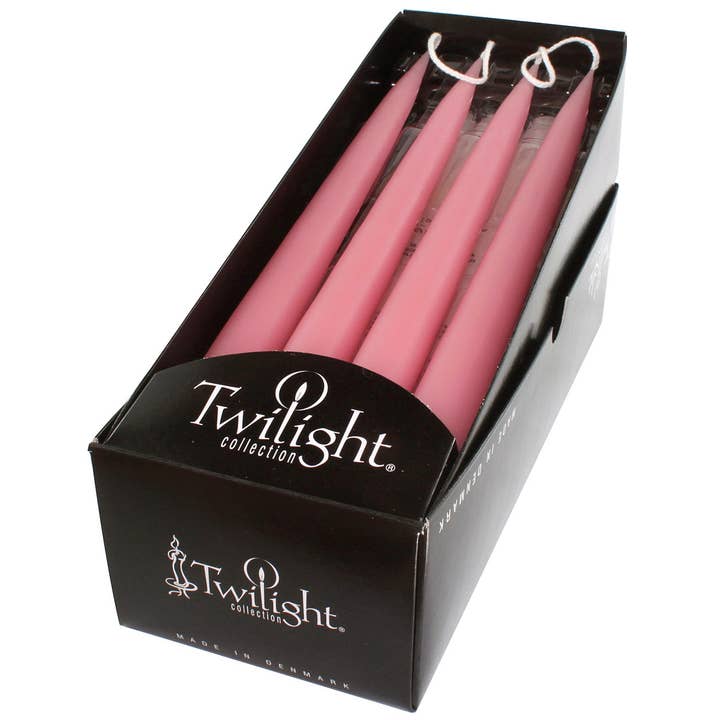 Twilight Collection - Wholesale Tapered candle/candlestick - Pastel Rosa Danish Taper Candle | 12 Pack