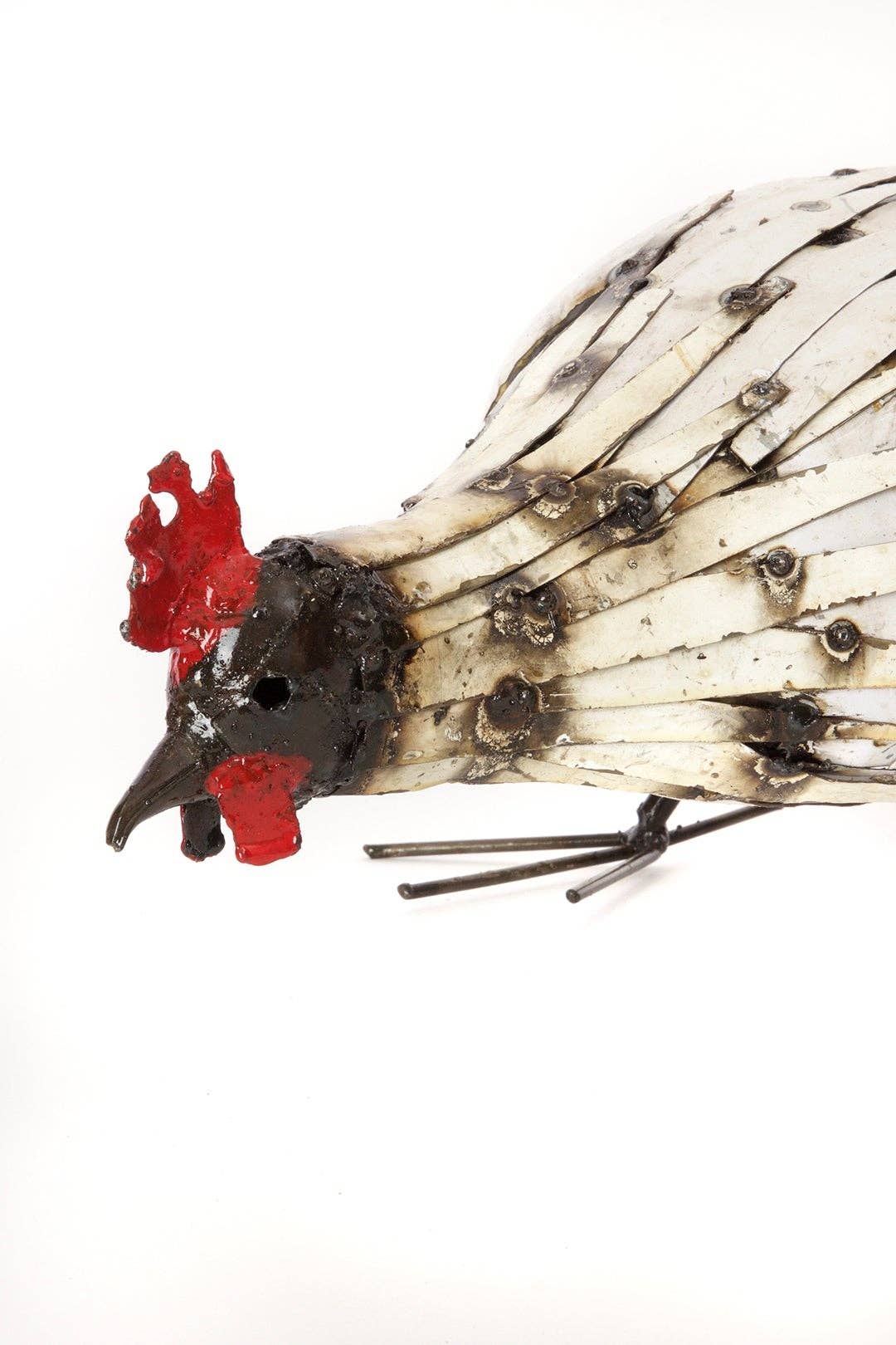 African Modern - Wholesale Sculpture - Pecking Chicken Recycled Metal Sculpture2