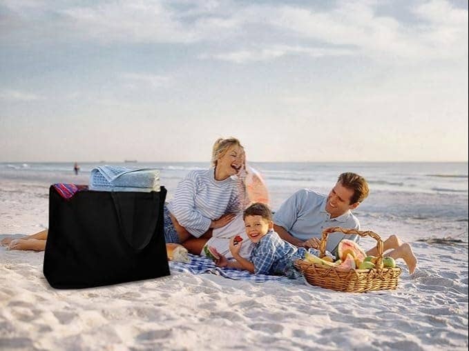 Alo Organic International - Wholesale Tote Bag - Unisex - Extra Large Canvas Tote Bag - Carry Loom, Grocery Black Bag.5