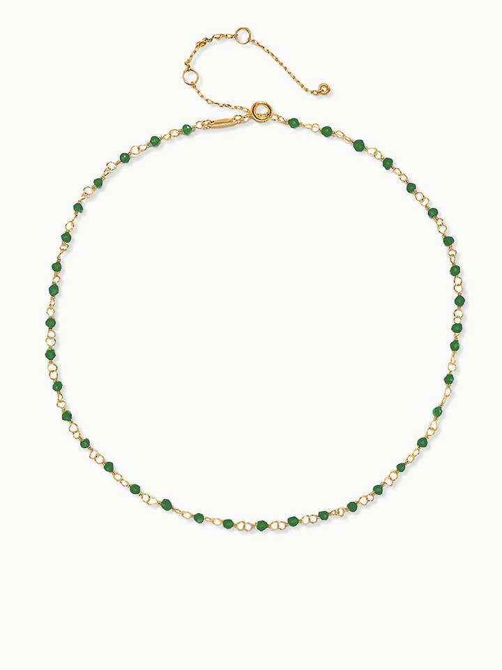Sivalya Emerald Beaded Link Chain Necklace for wholesale by Sivalya