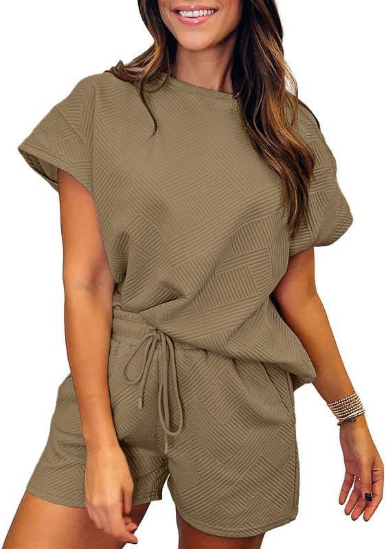 Rosa Clothing - Wholesale Top & Short Set (NOT Loungewear) - Women's - Crewneck Short-Sleeved Top Textured Stylish Shorts Set21
