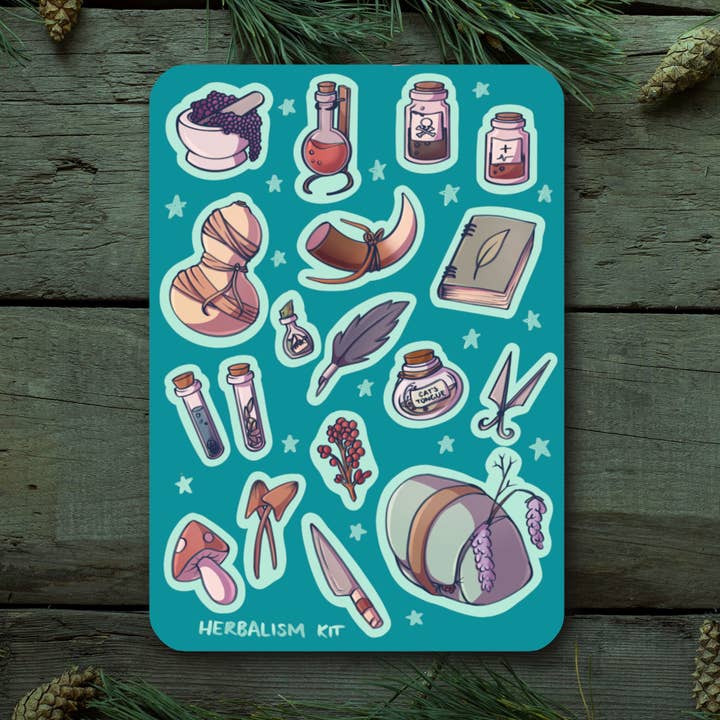 Herbalism Kit - Stickervel voor druïden voor wholesale door Burrows Arts