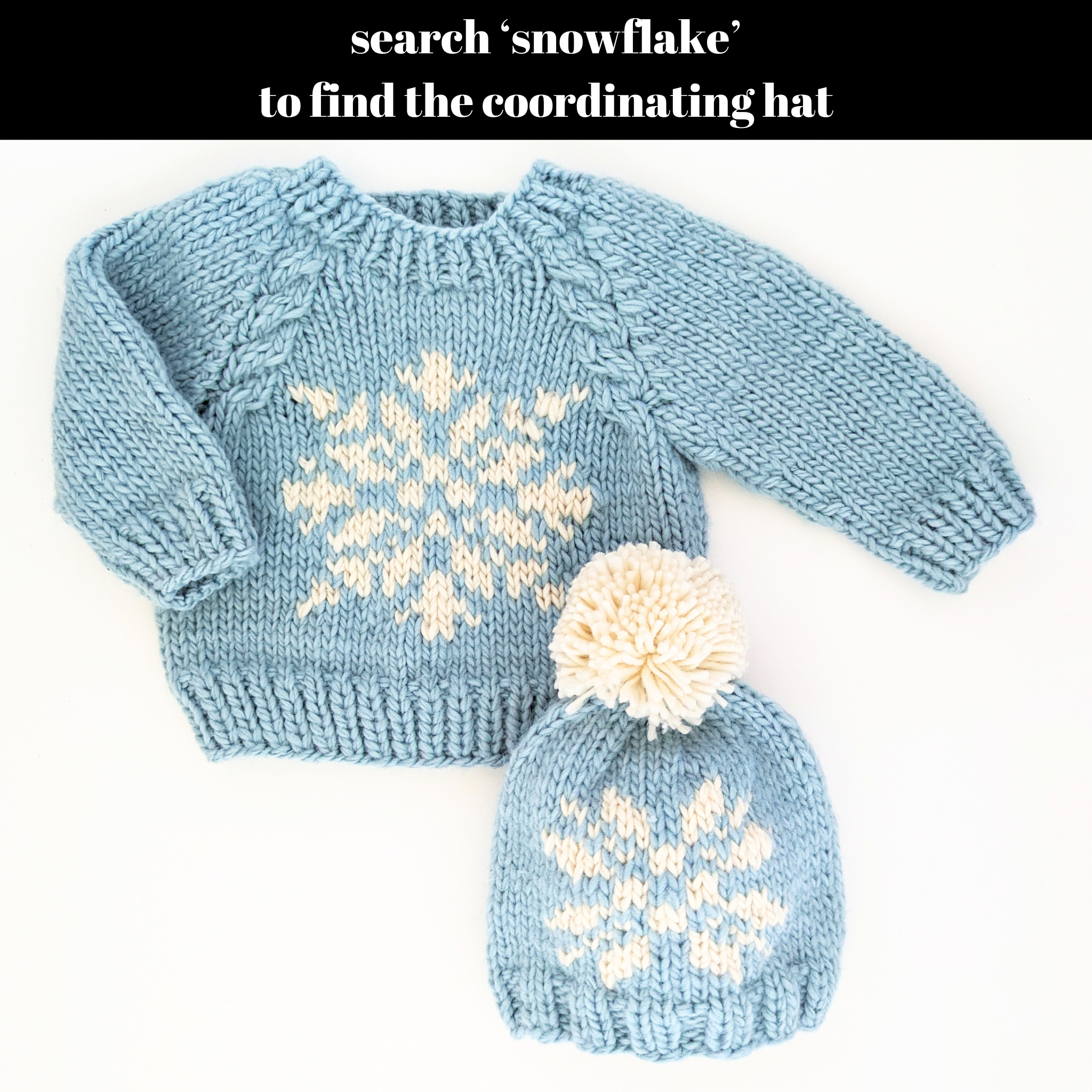 Huggalugs - Wholesale Knit Sweater - Baby - Snowflake Surf Blue Crew Neck Sweater Baby & Toddler SALE3