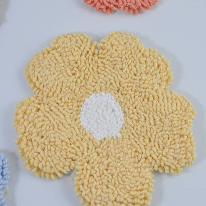 TheMellys – wholesale Coasters – Daisy Drink Coaster | Punch Needle Mug Rugs4