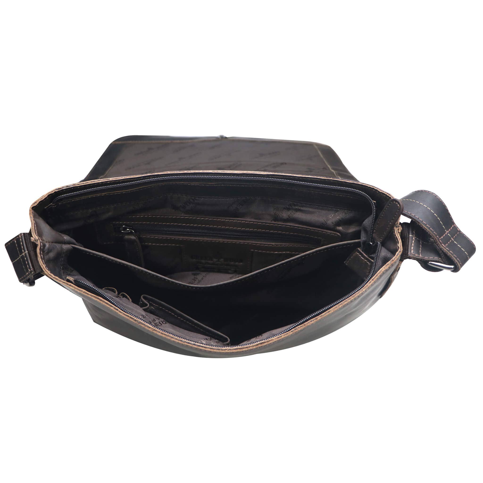 Greenwood - Wholesale Messenger Bag - Unisex - Chris leather bag men's shoulder bag wide strap women7