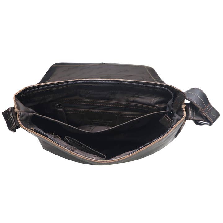 Greenwood - Wholesale Messenger Bag - Unisex - Chris leather bag men's shoulder bag wide strap women7