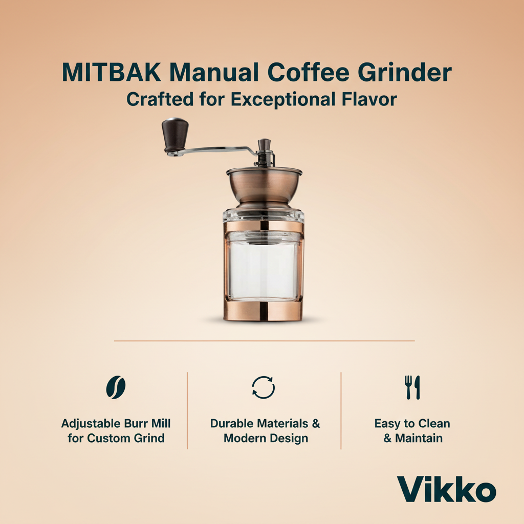 Kadra Kitchenware – Großhandel Kaffeemühle – MITBAK Hand-Kaffeemühle mit einstellbarem Kegelmahlwerk3