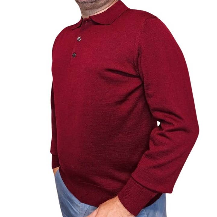 Polo de 3 botones 100% merinos para venta al por mayor de Positano Coast