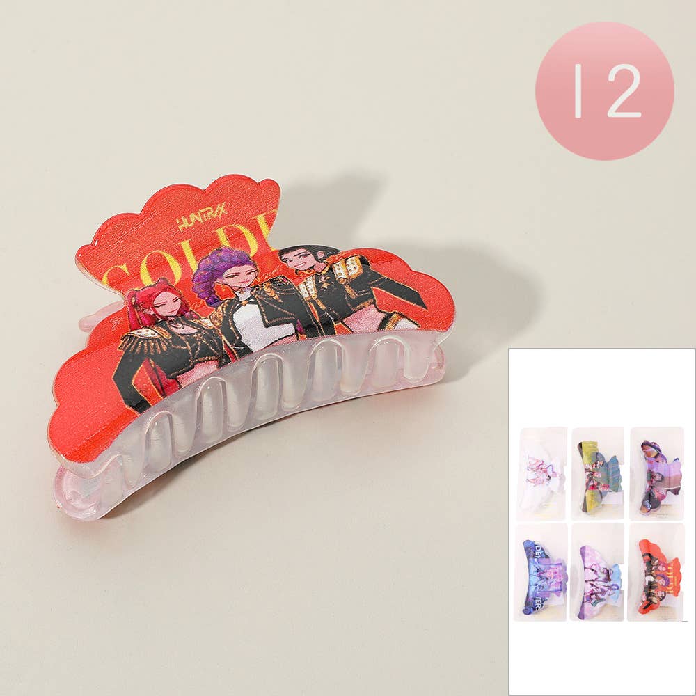 Sensibling Corp. - Wholesale Hair Clip - Women's - 12PCS KPop Demon Hunters Huntrix Rectangular Hair Claw Clips0