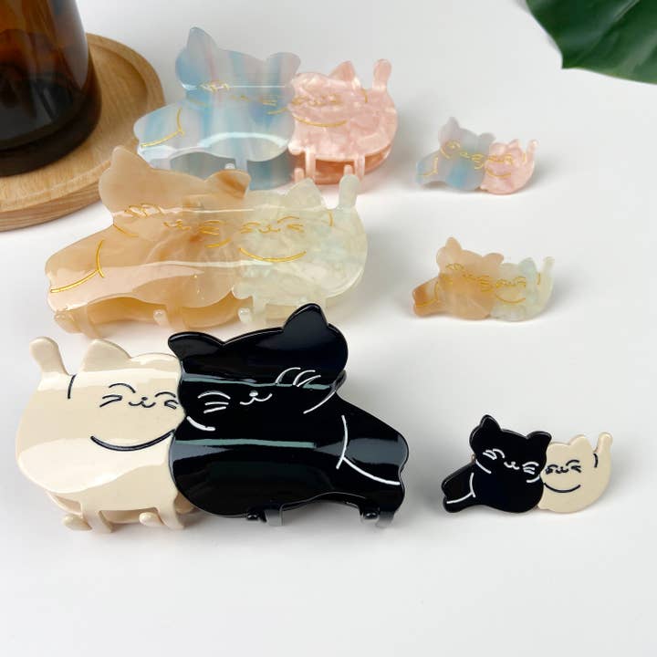 Acetate Cute Splicing Cat Hair Clip for wholesale by TheDivaSoap