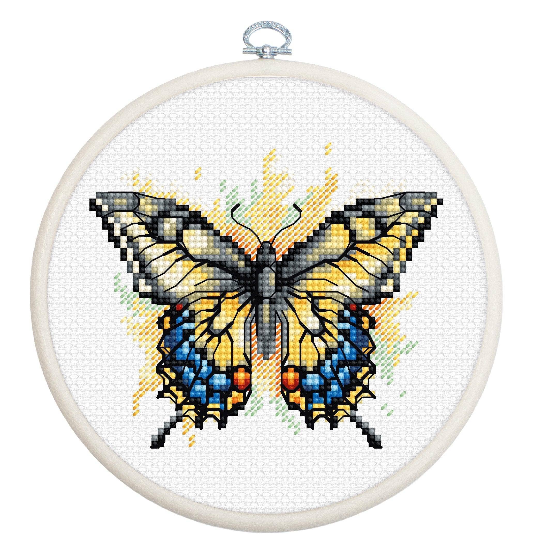 Luca-S - Wholesale Embroidery/Cross Stitch Supplies - Cross Stitch Kit with Hoop Included Luca-S - Swallowtail Butterfly, BC1010