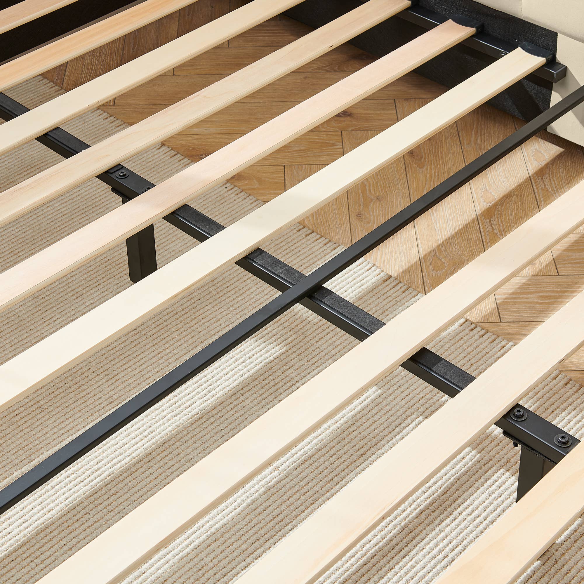 39F Inc. - Wholesale Bed - Mid-Century Full Size Tufted Bed Frame ,Gray/Beige/Black 13