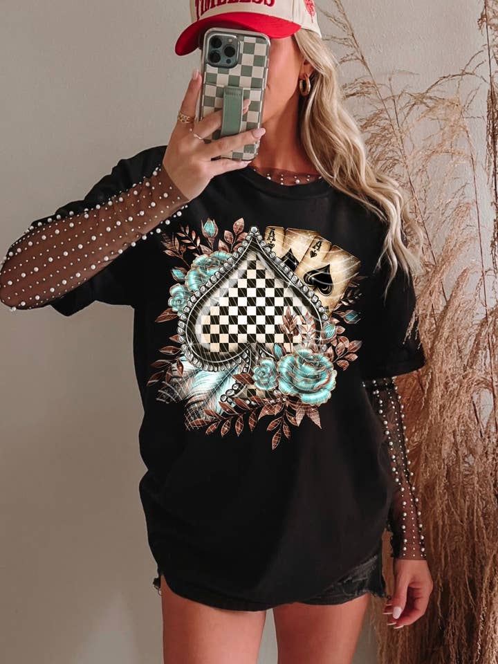 Red Dirt Transfers - Wholesale T-Shirt (Graphic) - Women's - Checker Spades T-Shirt | Trendy Western Shirt | Fast Shipping | Super Soft Shirts for Men/Women/Kid's (Copy)0