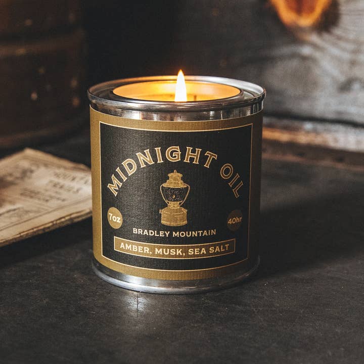 Midnight Oil Travel Candle for wholesale by Bradley Mountain