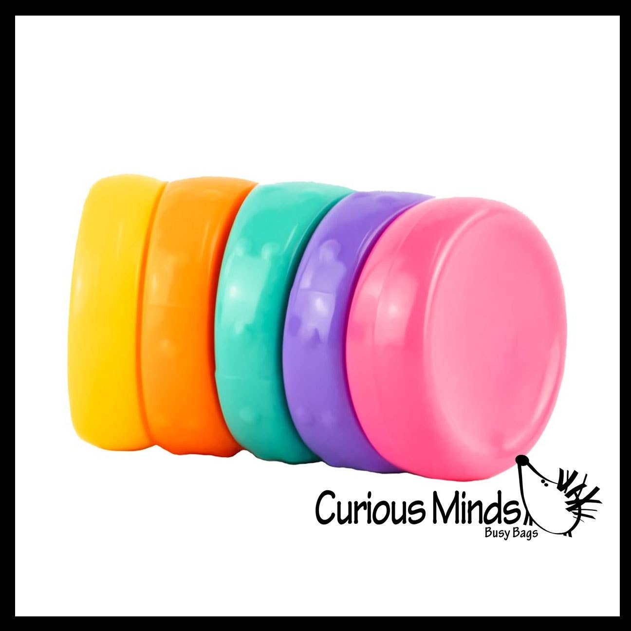 Curious Minds Toys - Wholesale Fidgetspeelgoed - Kinderen - 1 Spinnende Regenboog Schijventoren Roterende Ringen Fidget Speelgoed - Zo6