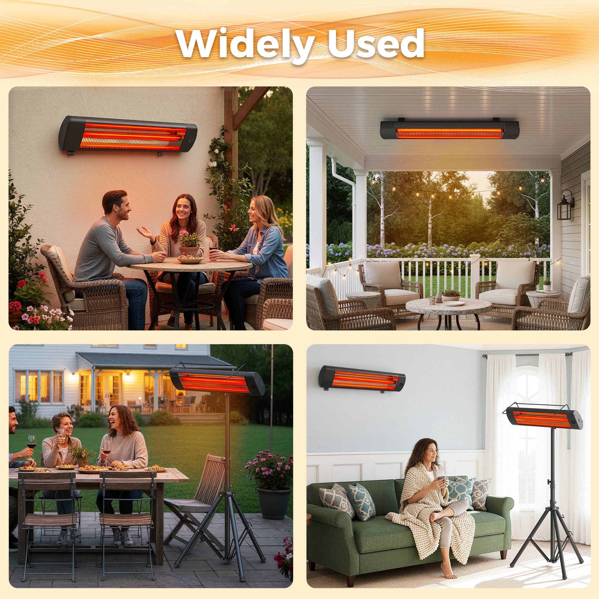Heynemo - Wholesale Outdoor Ornament/Decor - 1500W Patio Heater with Wall, Ceiling, or Tripod Mount6
