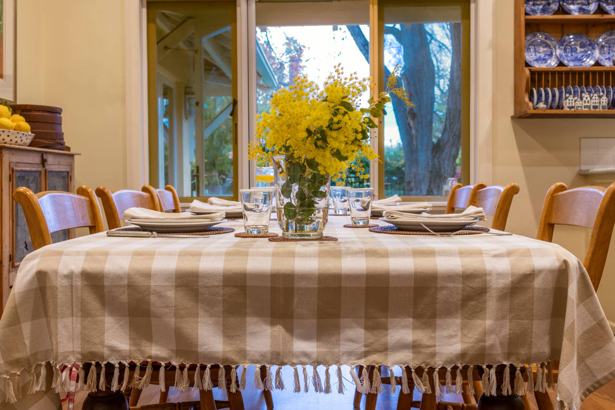 Banjo & Co Home - Wholesale Tablecloth - Natural Gingham Tablecloth3