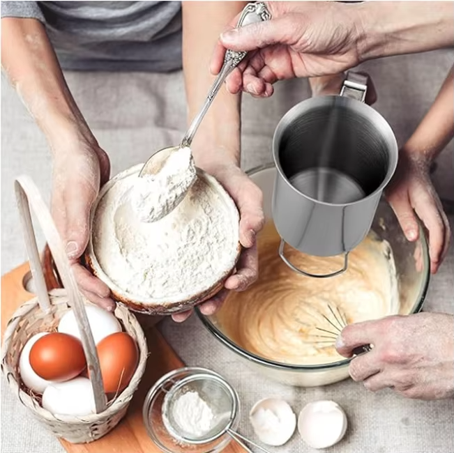 VIGOR - Wholesale Baking Dish - Stainless Steel Kitchen Flour Tool Mix Funnel Dispenser8