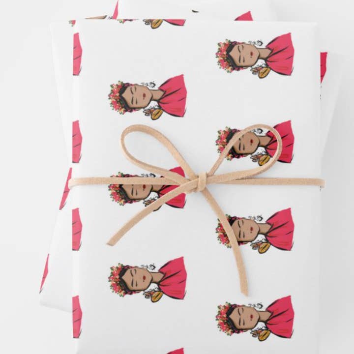 Frida Gift Wrap Sheets for wholesale by Jennifer Vallez