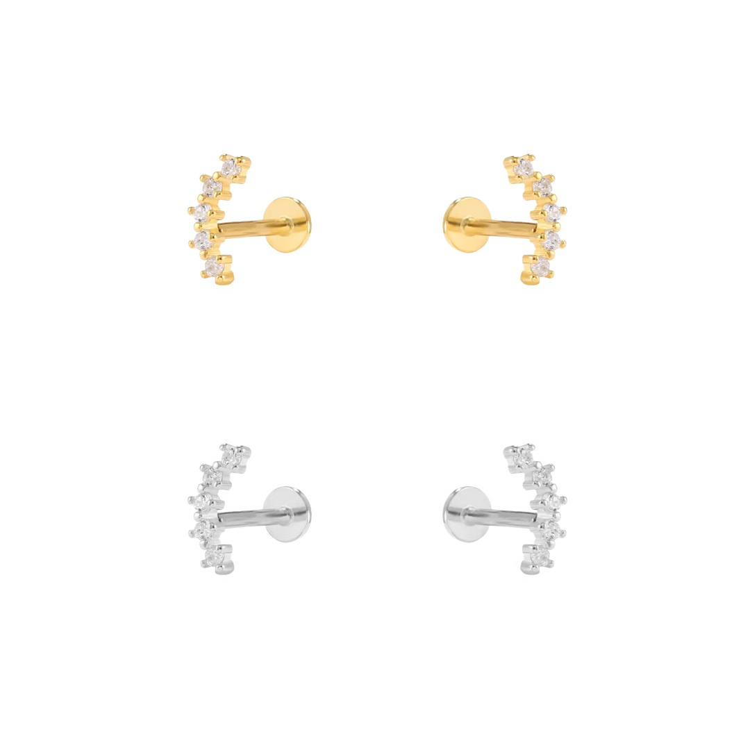 MJust Surgical Steel Earrings for Women Men 20 Gauge Hoop Stud Earring Sets  for Multiple Piercing CZ Ball Nap Earrings Flat Back Hypoallergenic
