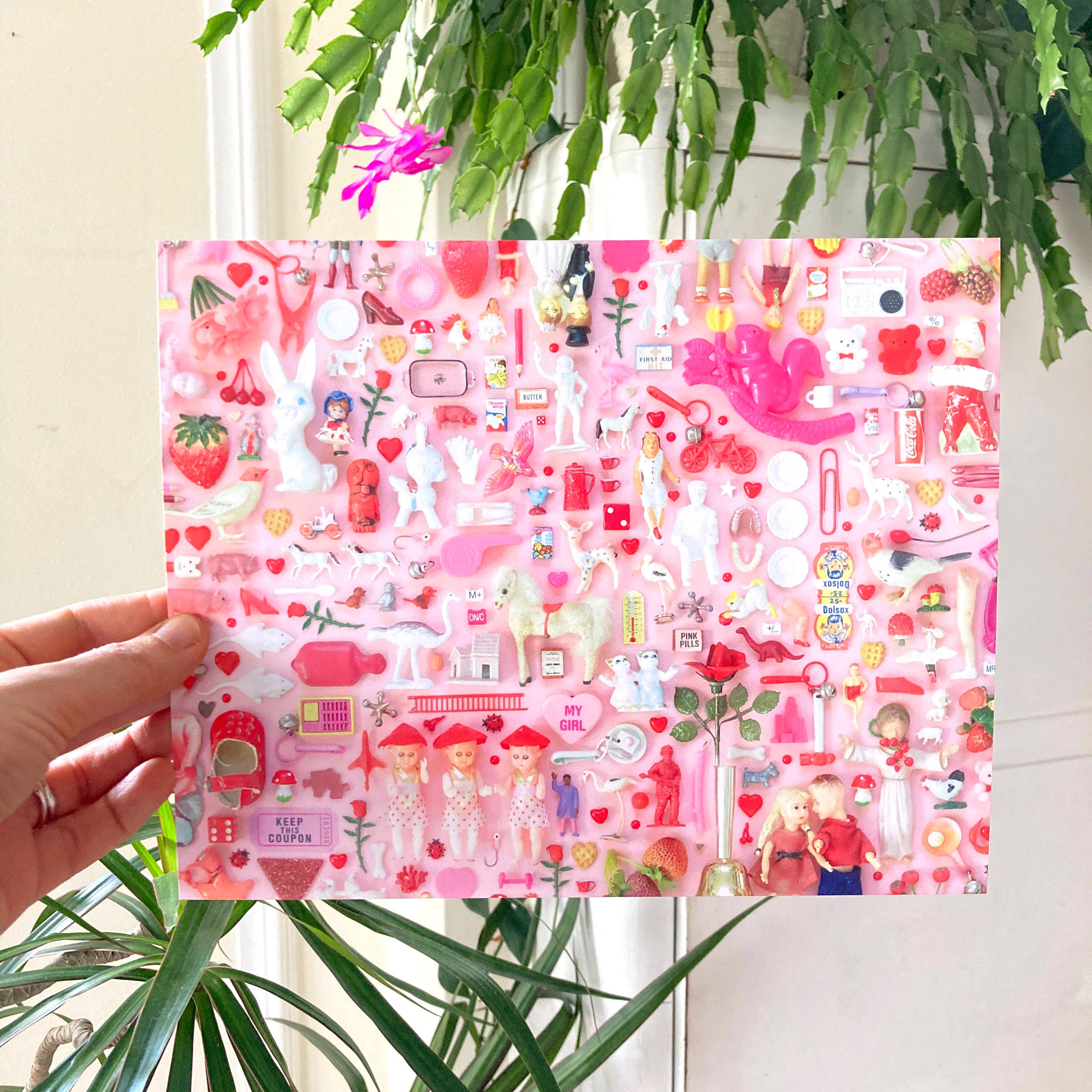 Imaginary Animal - Wholesale Art Print - Love 8x10" Print | Tiny Things Collection | Pink/Red Hearts1