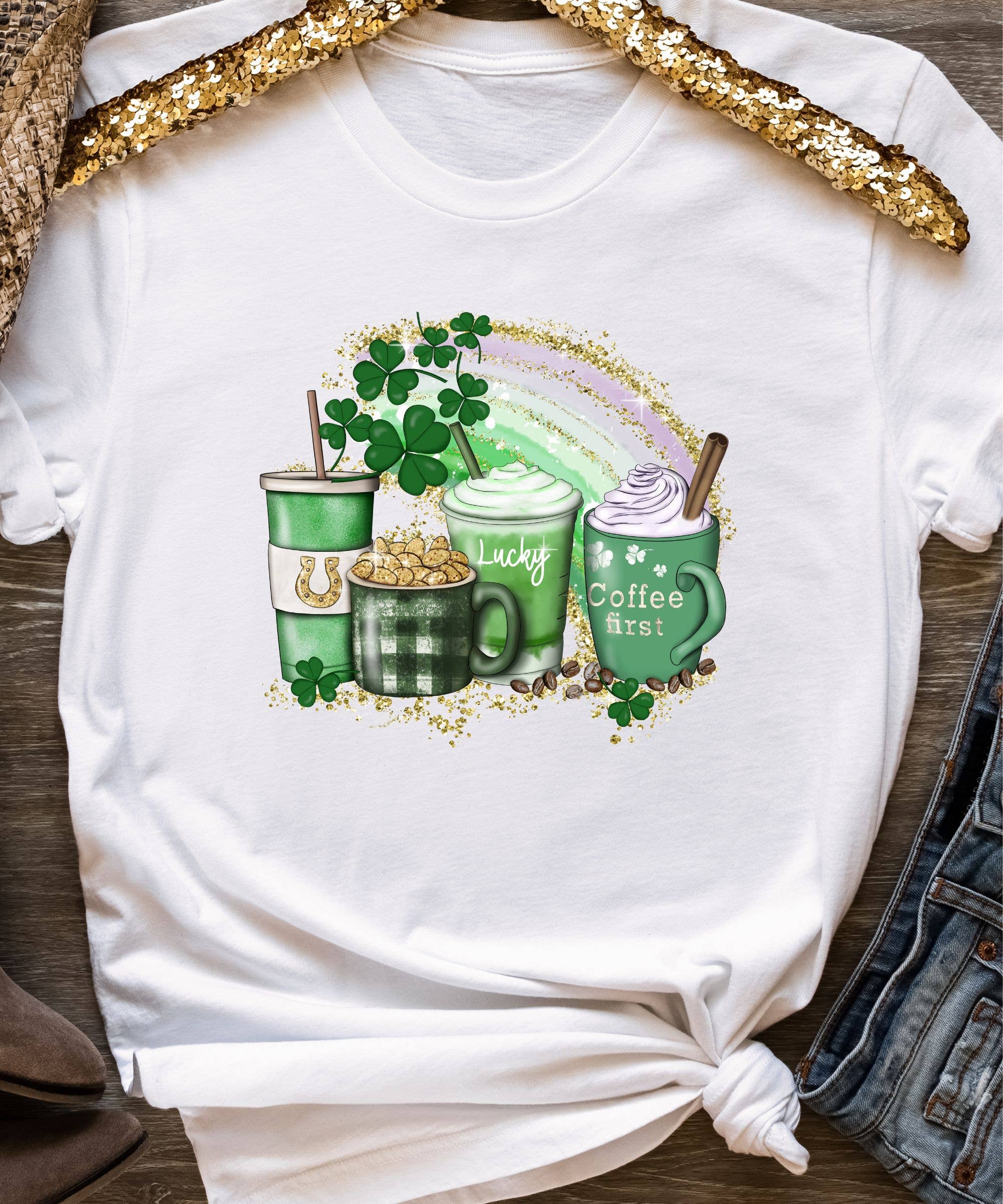 Midday USA - Wholesale T-Shirt (Graphic) - Women's - Lucky Coffee St. Patrick's Day T-Shirt0