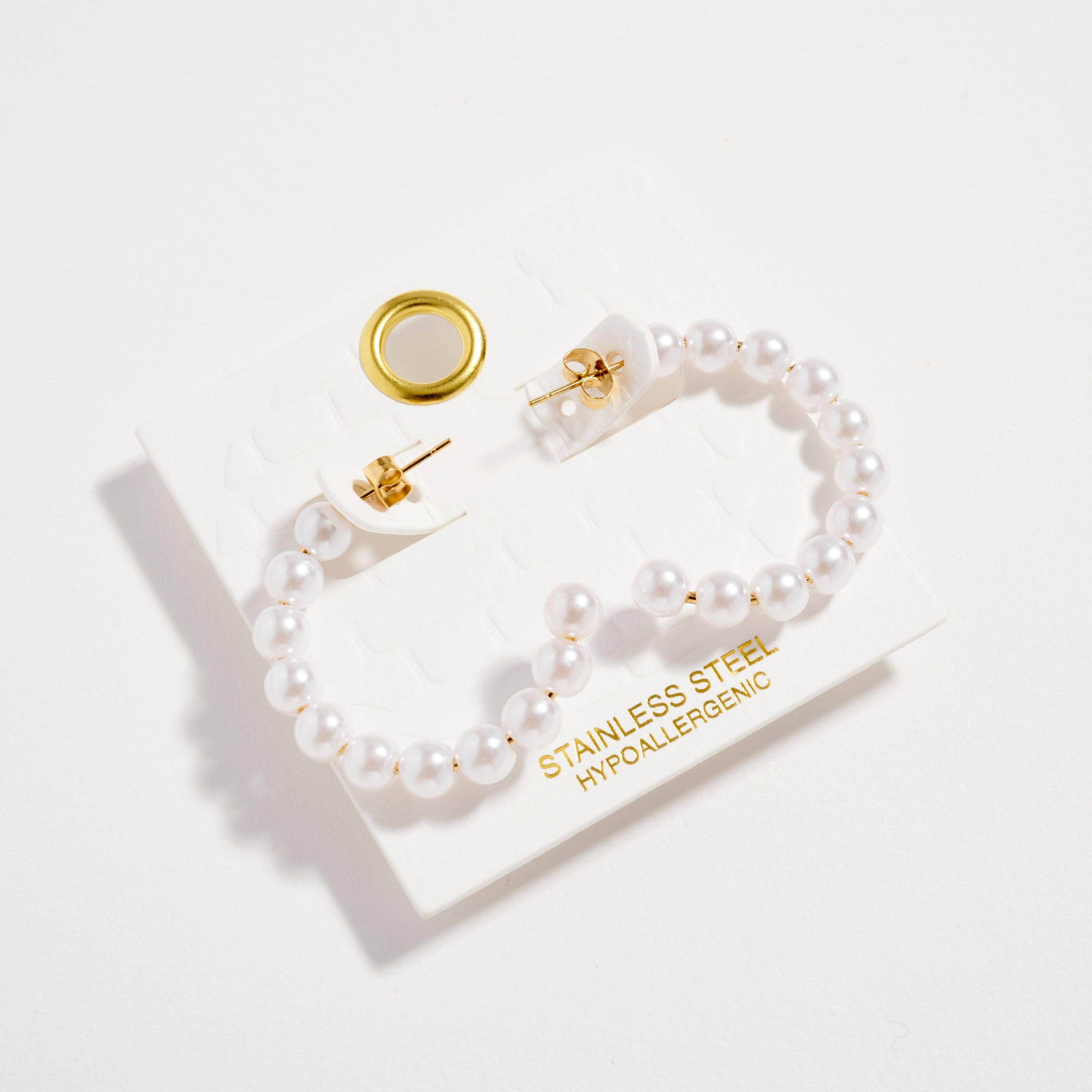 Frem - Wholesale Hoop Earrings - Stainless Steel Pearl Hoop Earrings – Hypoallergenic & Tarnish Free12