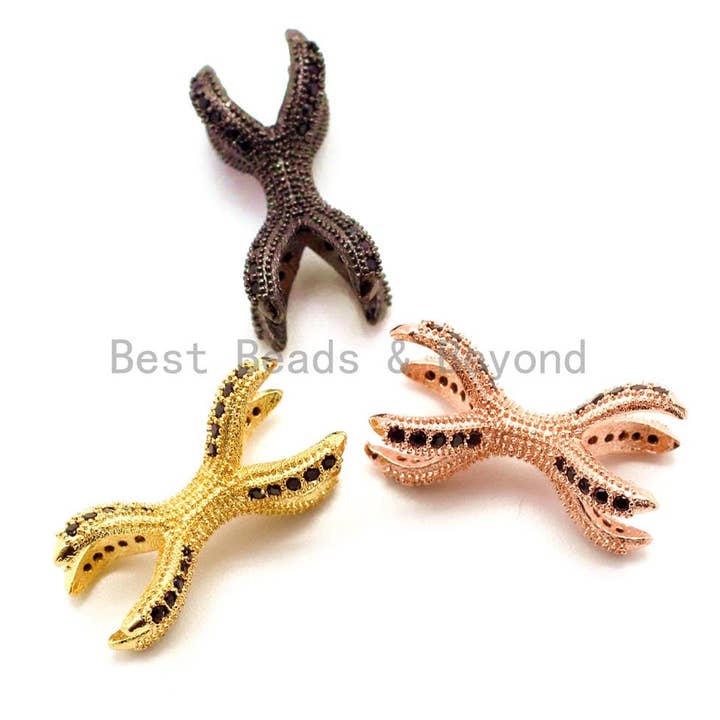 Contas de conector preto CZ Micro Pave Eagle Claw, joias Game of Thrones, pingente de pulseira, garra de dragão, 10x24mm, sku #G162 por atacado de BestBeads&Beyond