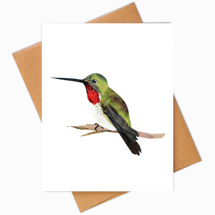 Hummingbird greeting card for wholesale by Angela Doak