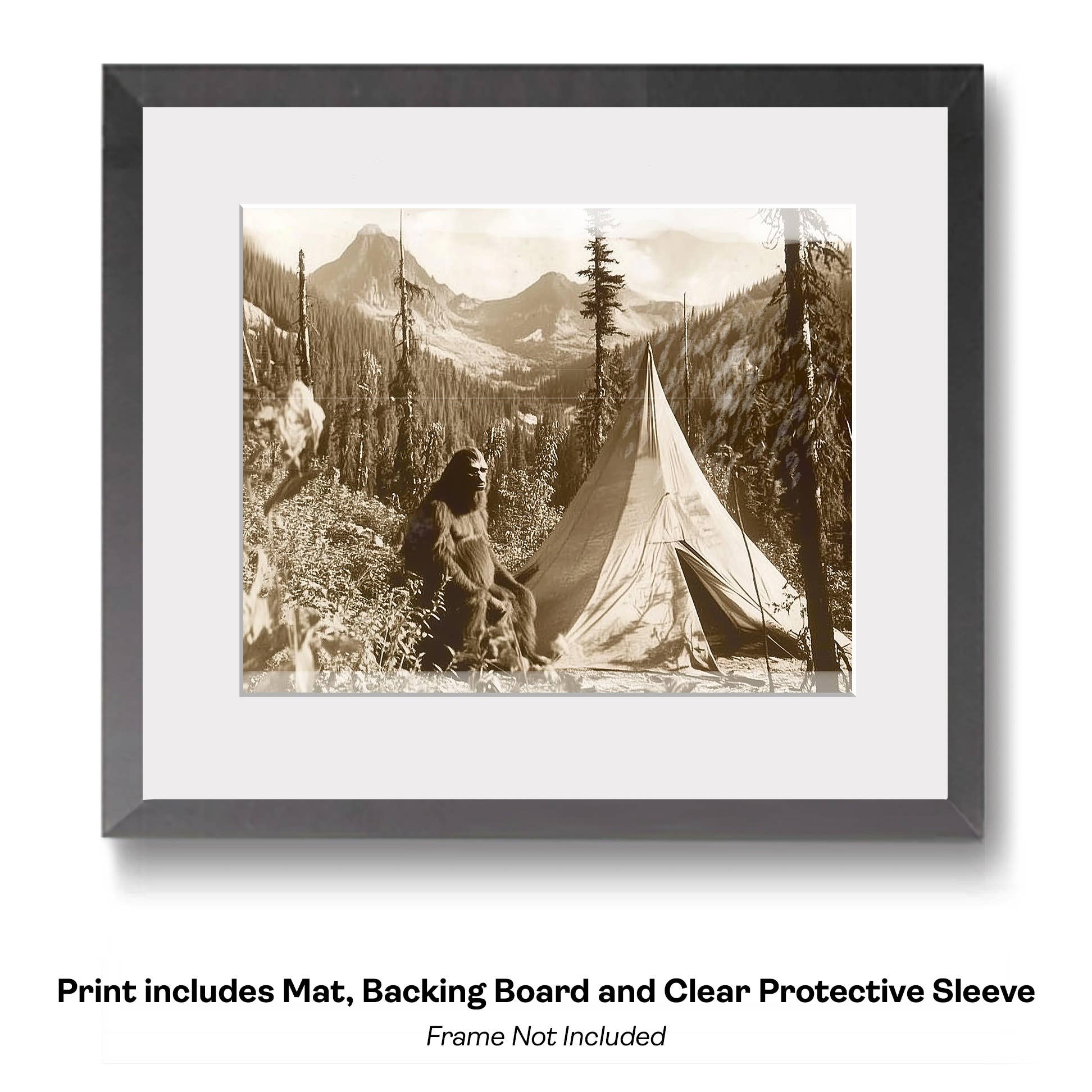 Mowbi - Vendita all'ingrosso Stampa artistica - Tipo Tosto, Bigfoot: Credi in Te Stesso - Stampe d'Arte di Criptidi - Stampe di Bigfoot – Opera d'Arte 8″x8″ in Passepartout 12″x12″8