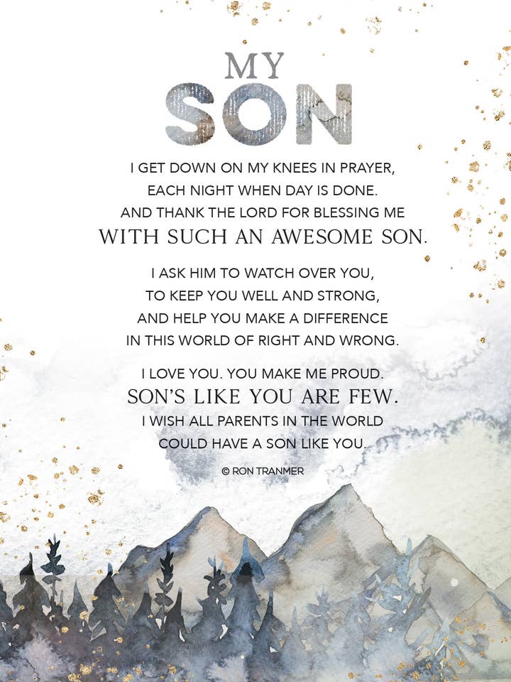 Plakette „My Son — Heaven Sent“, Holz, 6 x 9 für den Großhandel von Dexsa