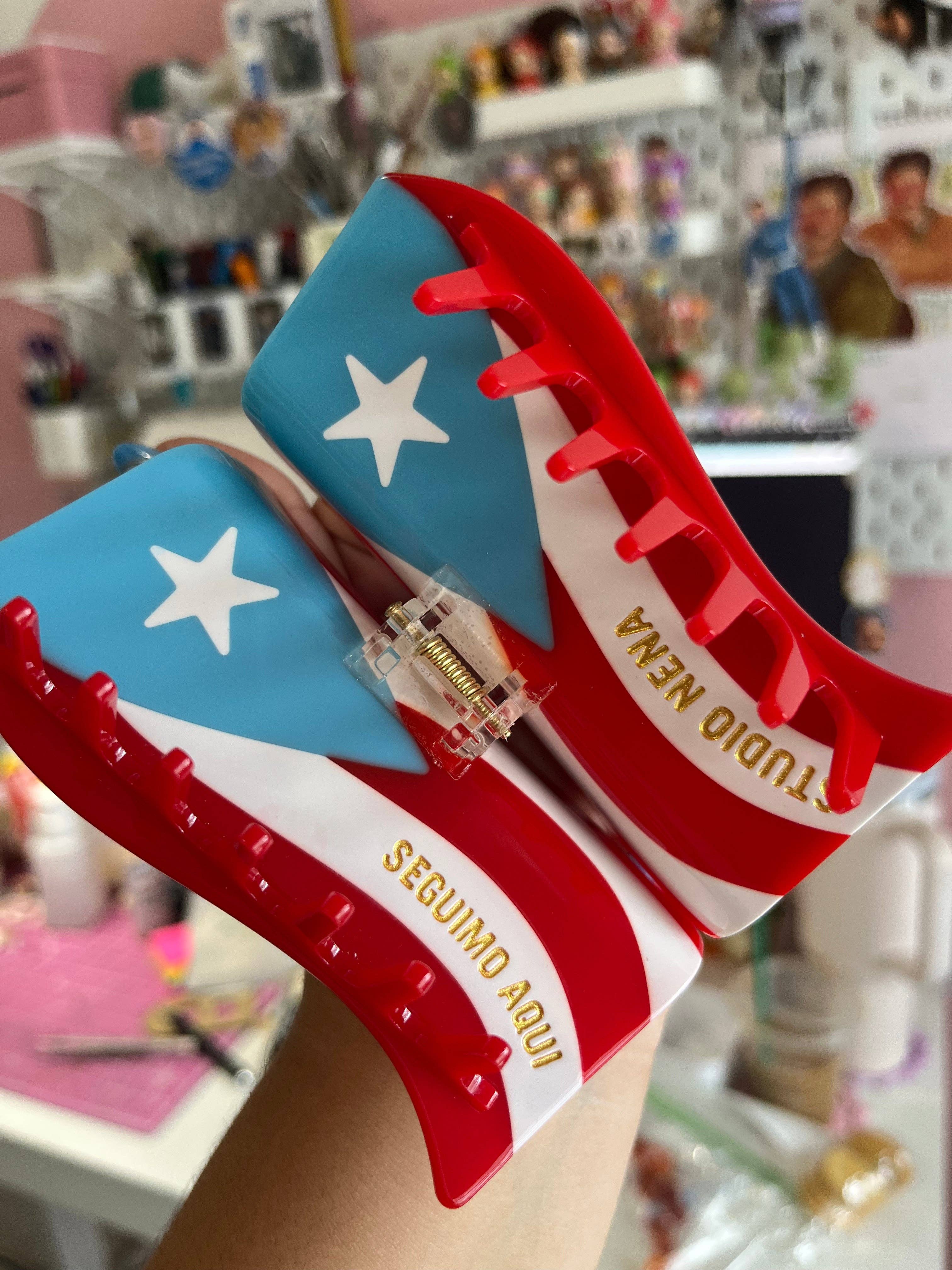 Studio Nena - Wholesale Hair Clip - Women's - Puerto Rican Flag Hair Claw1