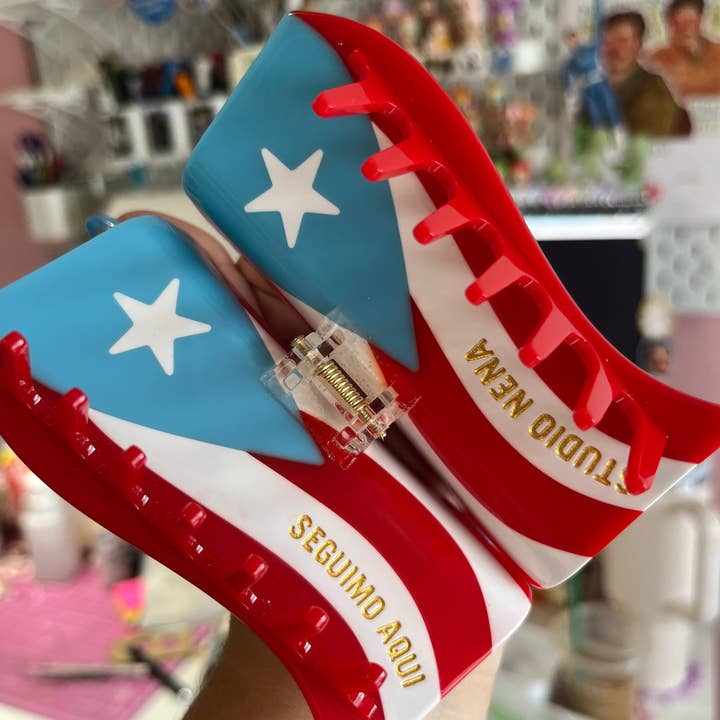 Studio Nena - Wholesale Hair Clip - Women's - Puerto Rican Flag Hair Claw1