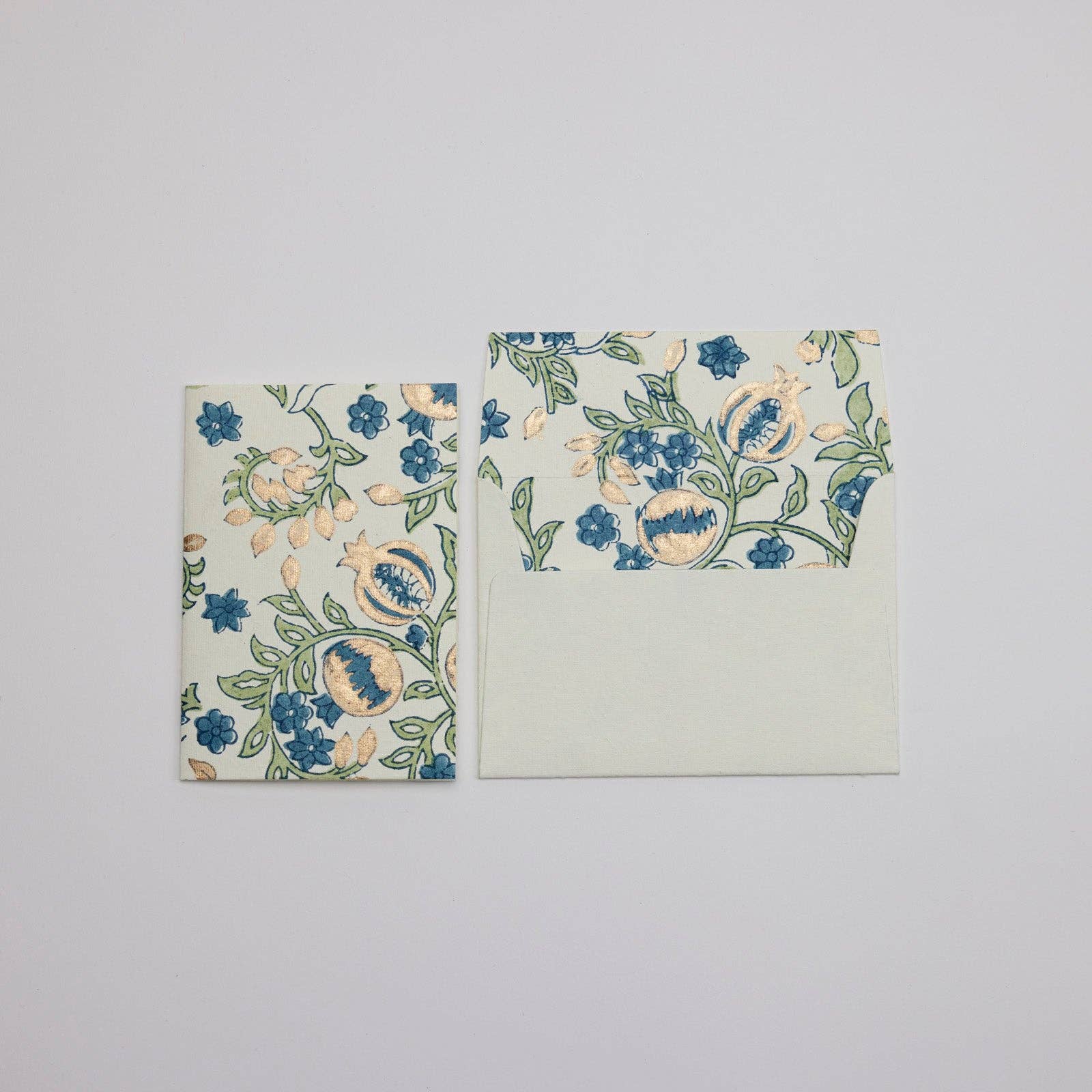 Paper Mirchi - Vendita all'ingrosso Biglietti di auguri generici - Biglietto di auguri stampato a blocchi a mano - Melagrana indaco3