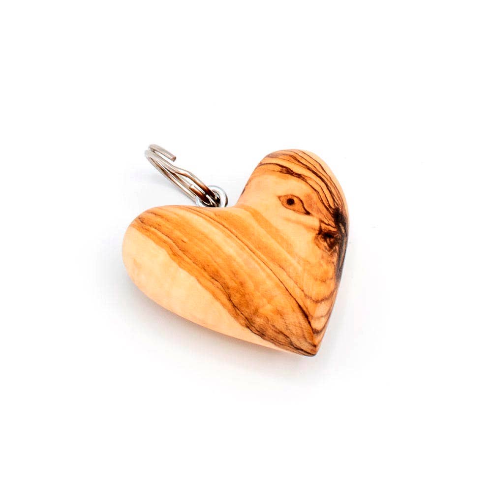 olivenholz-erleben - Wholesale Keychain - Unisex - Olive wood heart-shaped keychain2