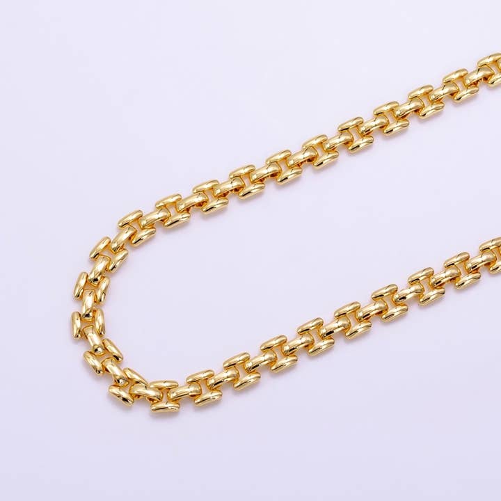 14K Guld Fyldt 5,5mm Panther Kæde 16 Tommer Choker Halskæde m. Forlænger | WA-2474 for engroshandel hos Aim Eternal