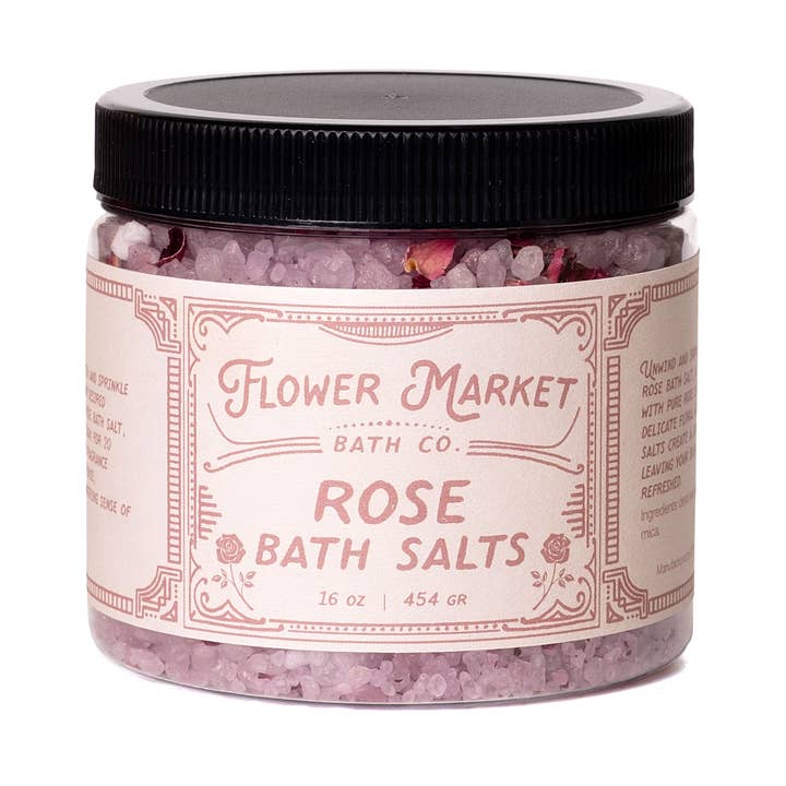 Sel de Bain à la Rose – Mélange Relaxant avec Huile Essentielle 16 oz pour la vente par 123 Farm