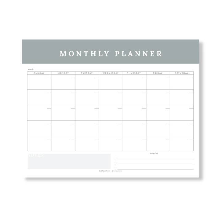 Bloc-notes Mensuel Planner pour la vente par Rock Paper Sisters