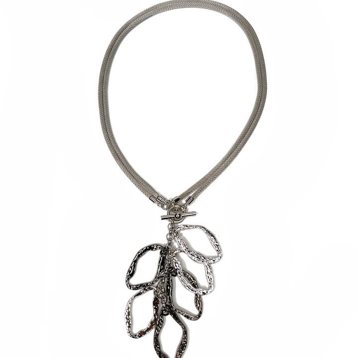 2-vägs mesh och hamrat ovaloid dropphalsband för wholesale av Erica Zap Designs