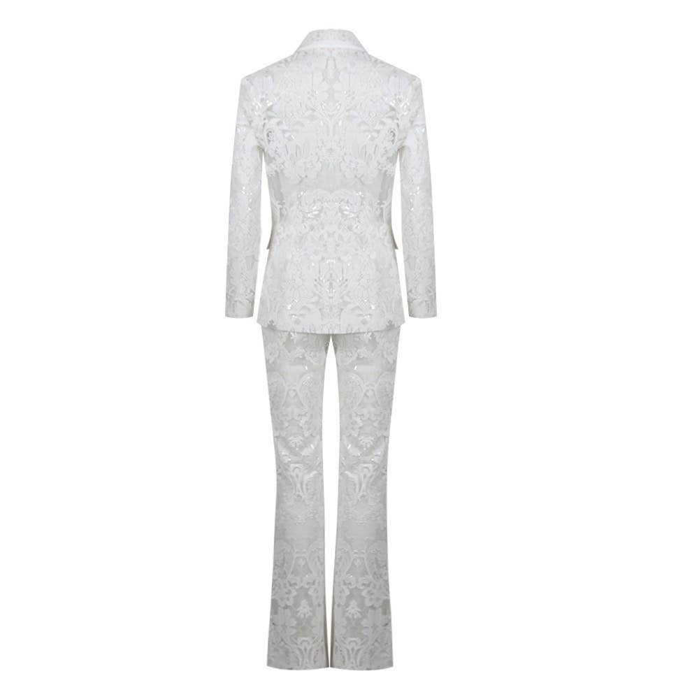 Productseeker – Engroshandel Habitter – til kvinder – SET050 Glam Sequin Lace Suit: Forretning møder stil13
