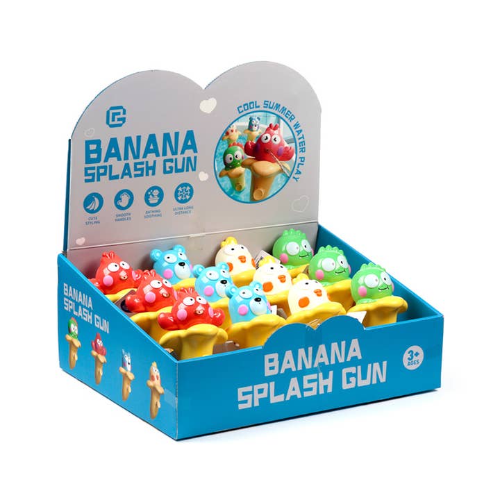 Banana Splash Water Pistol Toy for wholesale by Puckator Ltd