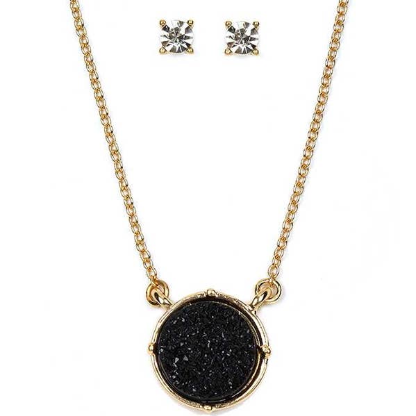 Jewelry Max - Wholesale Pendant/Charm Necklace - ( H251 ) DRUZY PENDANT NECKLACE SET0