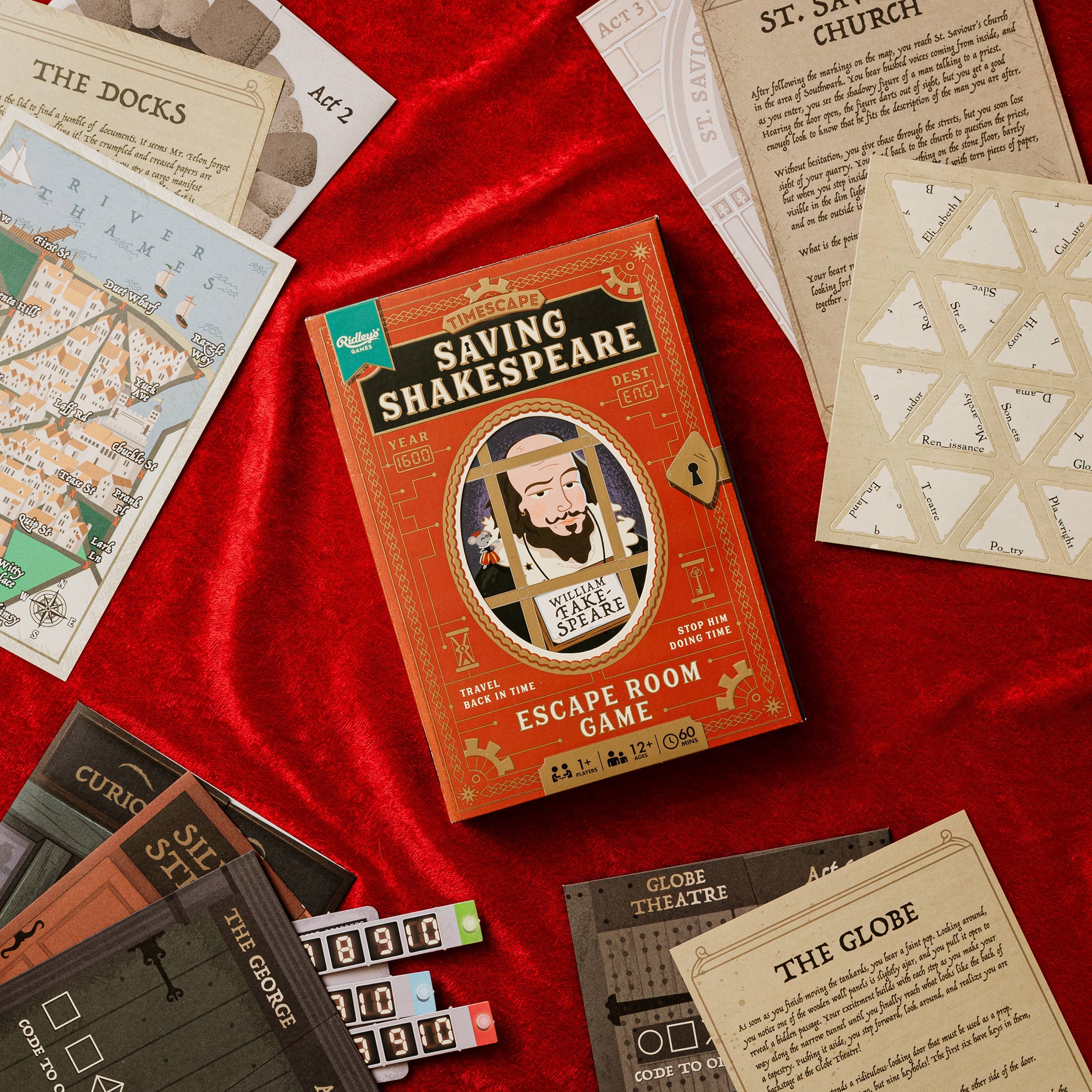 Chronicle Books - Wholesale Board Game - Timescape: Saving Shakespeare - An Escape Room Game1
