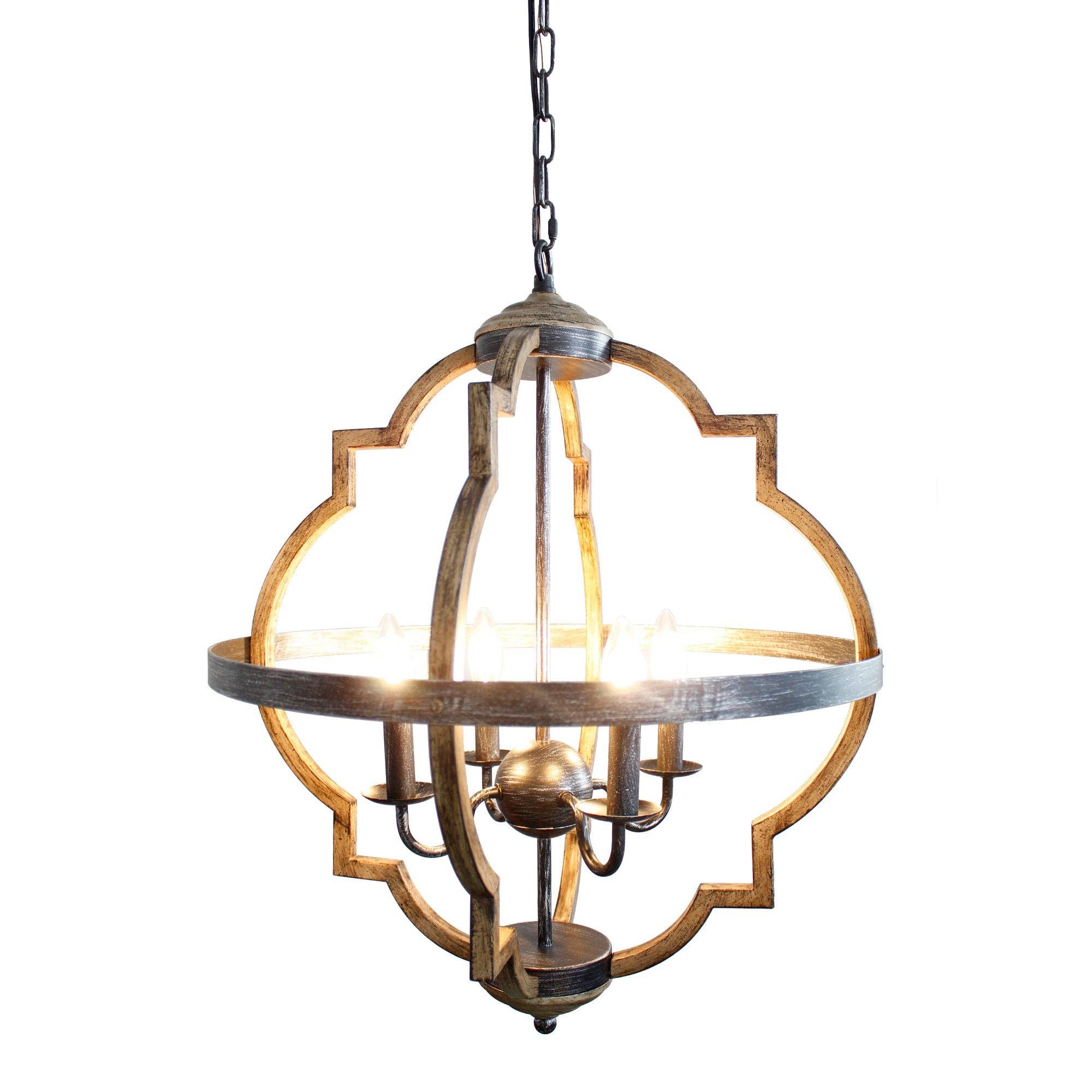 Brio Lighting - Wholesale Chandelier/Hanging Light - Farmhouse Chandelier Antique Silver 4-Light Candle Island6