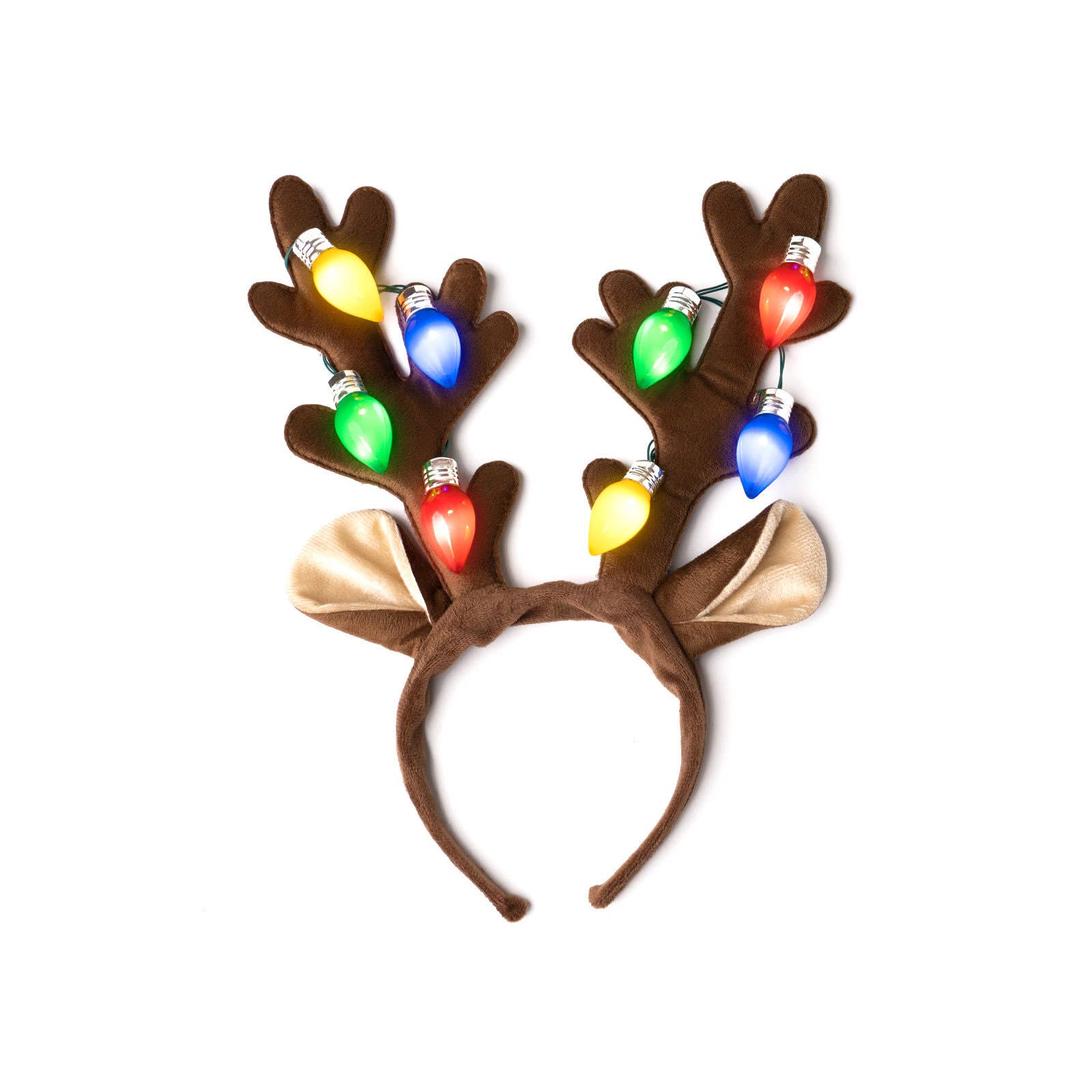DM Merchandising - Wholesale Fashion Headband - Women's - Christmas Jumbo Bulb Light Up Antlers Headband3