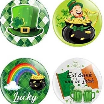 SILVER MOON BAY - Wholesale Lapel Pin/Button - St. Patrick's Day Mini Pins - (Set of 6)