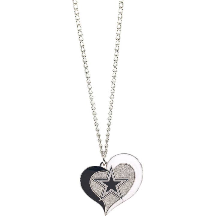 NFL Dallas Cowboys Swirl Heart Necklace for wholesale by Aminco USA