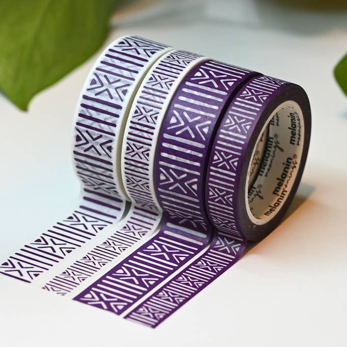 Melanin Meanings - Wholesale Washi tape - Mudcloth African Textile Inspired Washi Tape Set6
